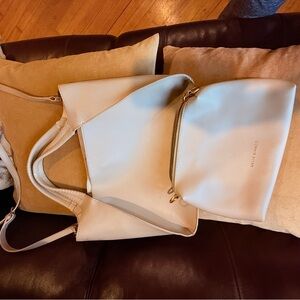 Cream Tote with Removable Pouch